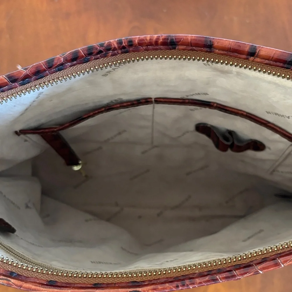 Brahmin‎ Brown Croc-Embossed Crossbody Bag